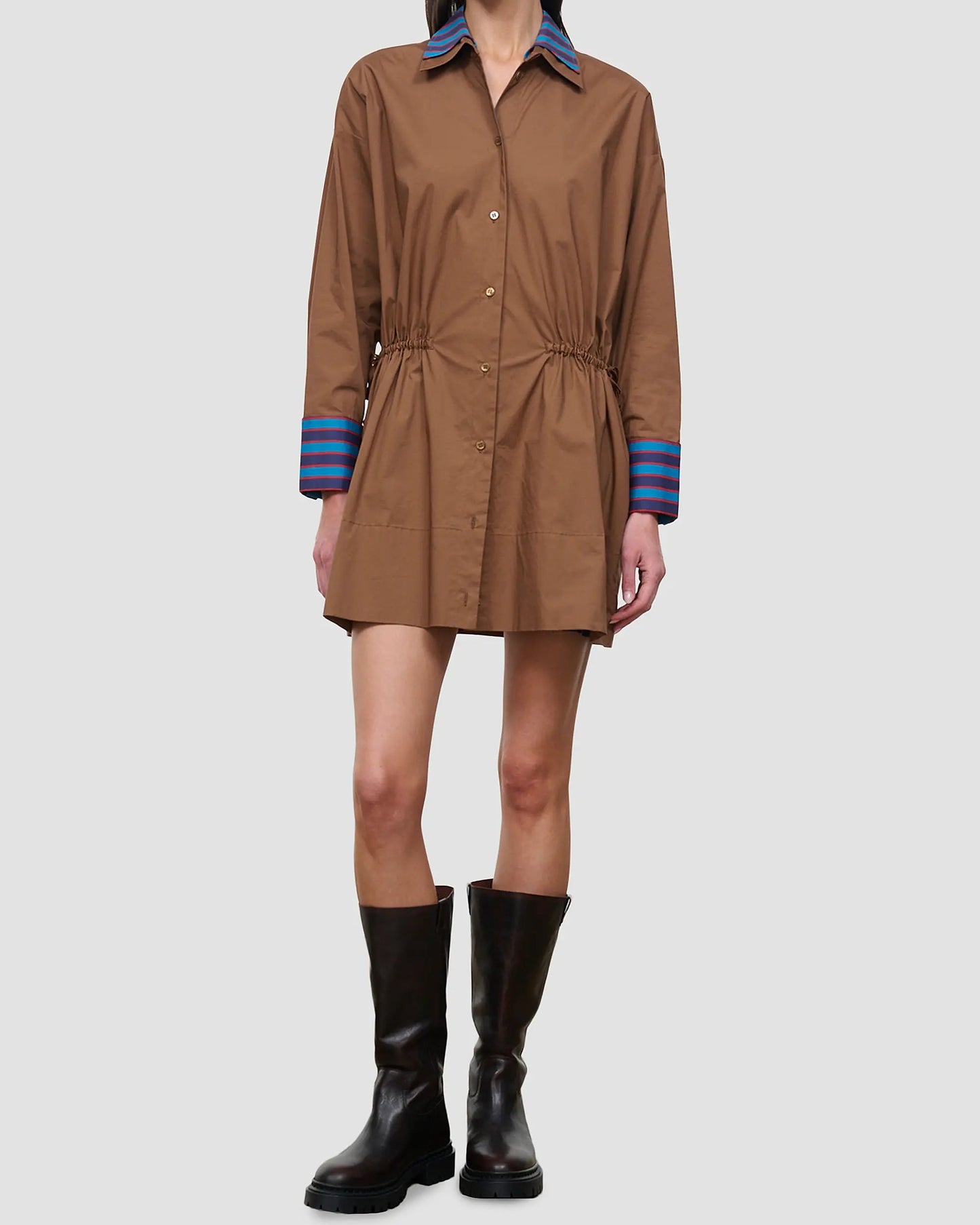 Staud Uptown Mini Dress | Cigar/Potter Stripe