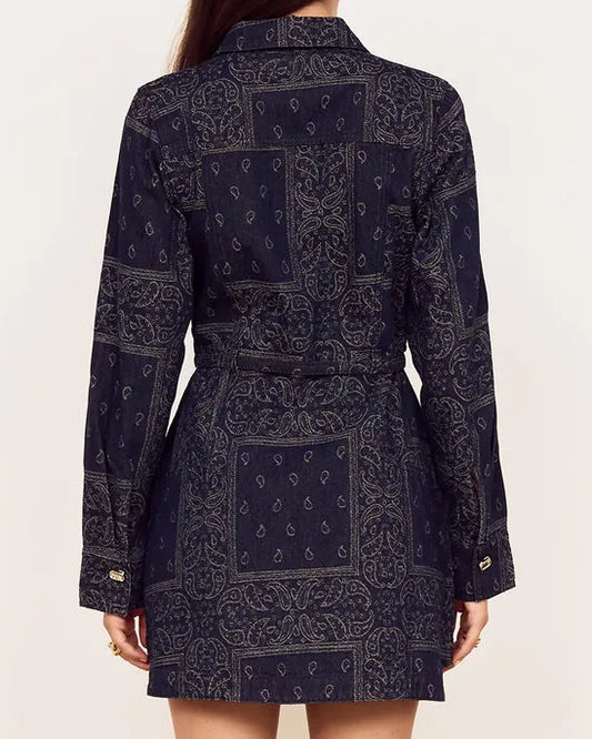 Mink Pink Delphi Jacquard Denim Dress | Indigo