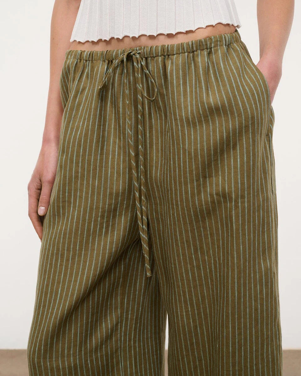 Staud Mateo Linen Pant | Porto Stripe