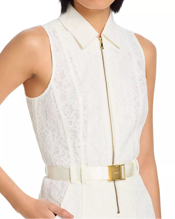 L'Agence Kylo Lace Shirt Dress | Ivory