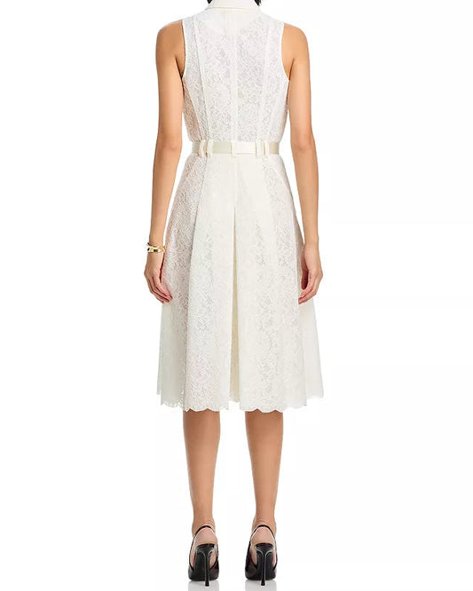 L'Agence Kylo Lace Shirt Dress | Ivory