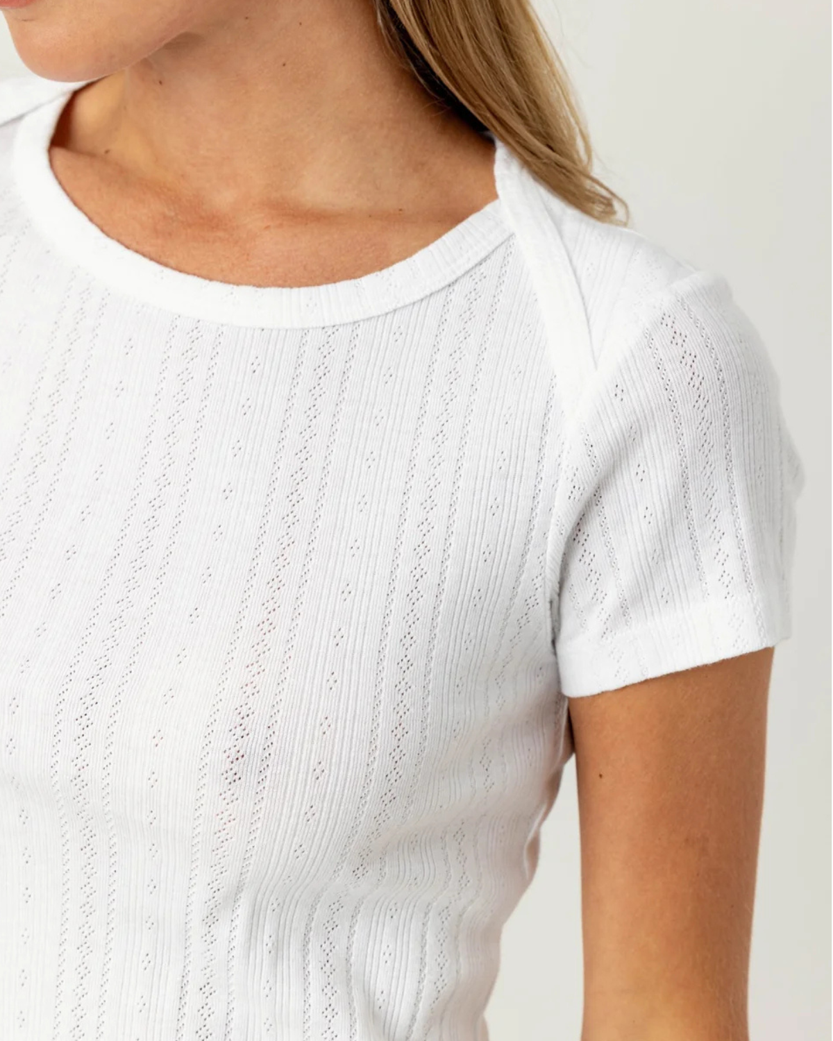 Sundays Pointelle Baby Brother Tee | White