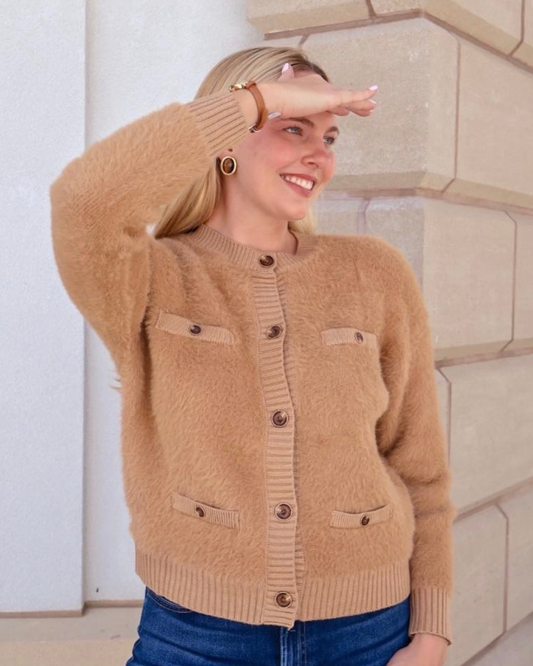 Love Token Rosalie Cardigan | Camel