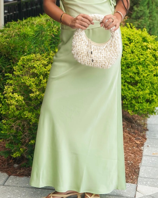 Mink Pink Chiara Bias Maxi Skirt | Lime
