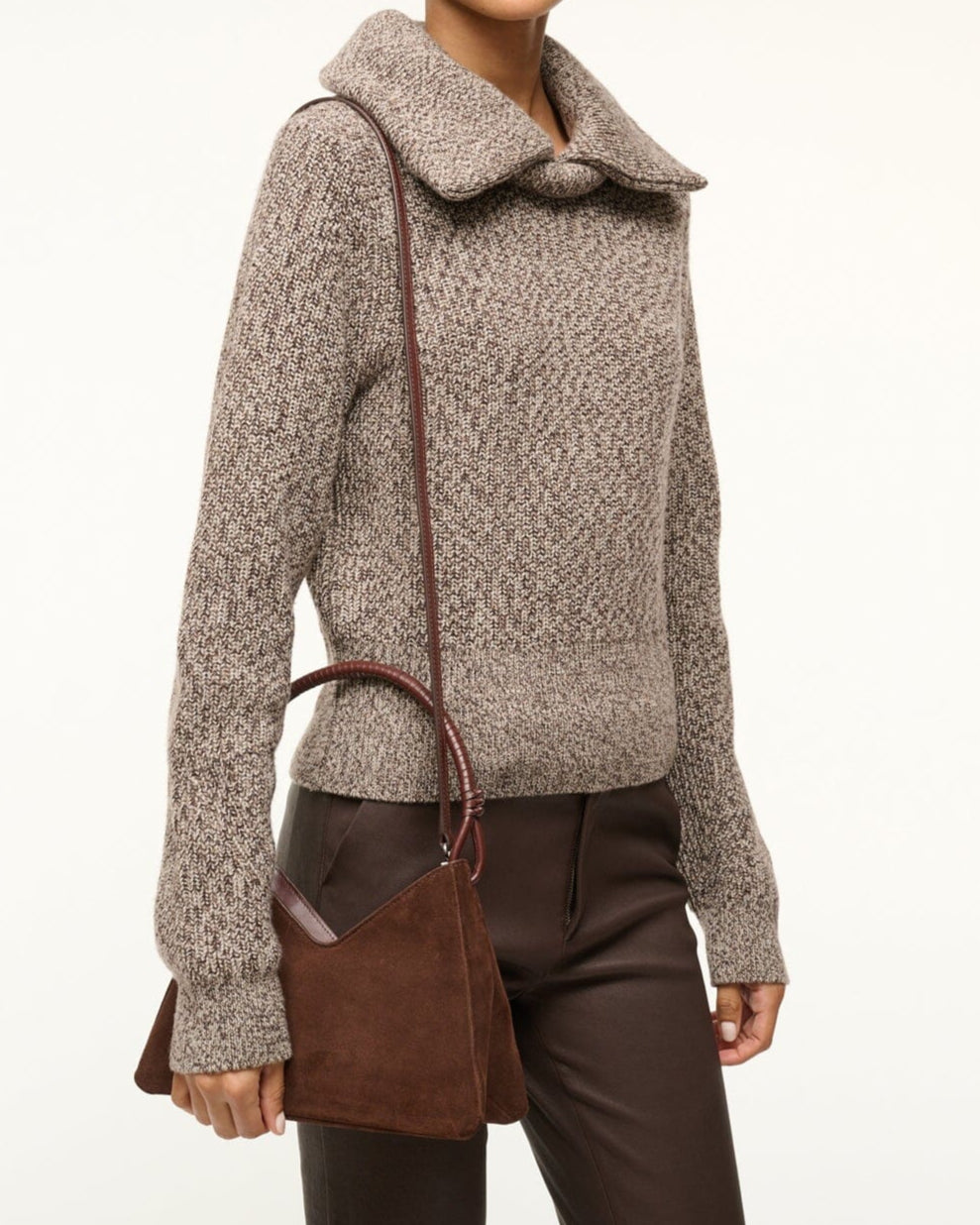Staud Valerie Shoulder Bag | Mahogany Suede