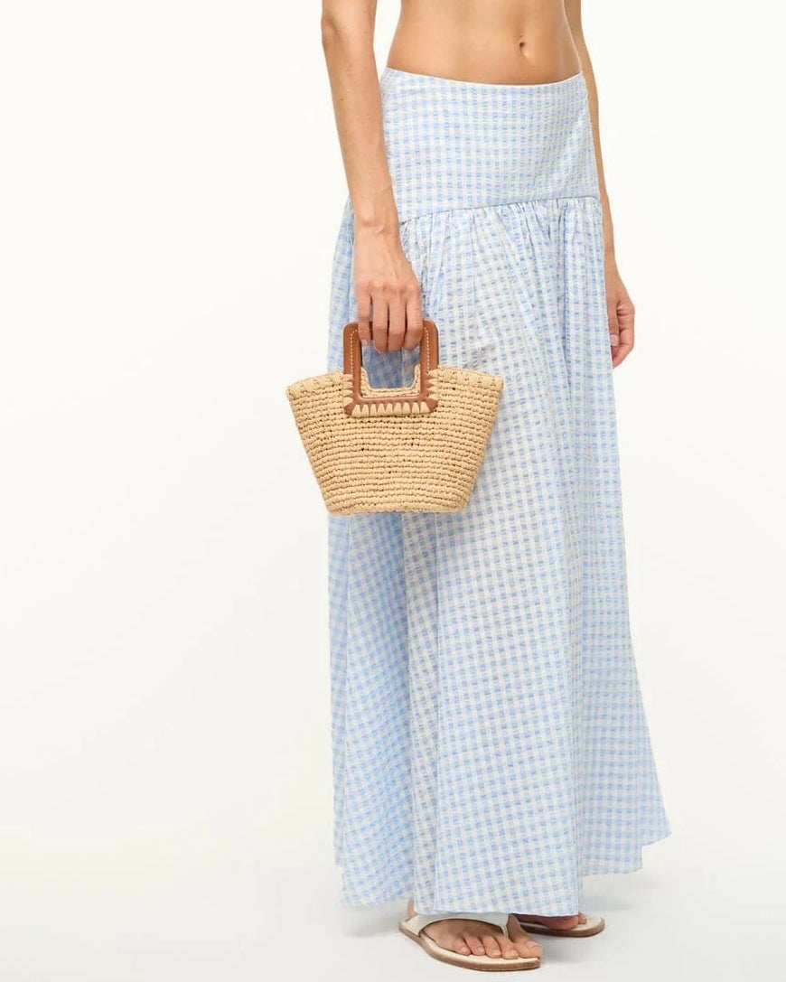 Staud Shirley Raffia Mini Bucket Bag | Natural Tan