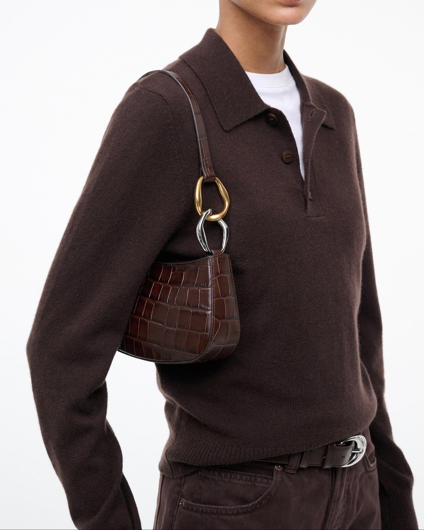 Staud Ollie Bag | Espresso Croco