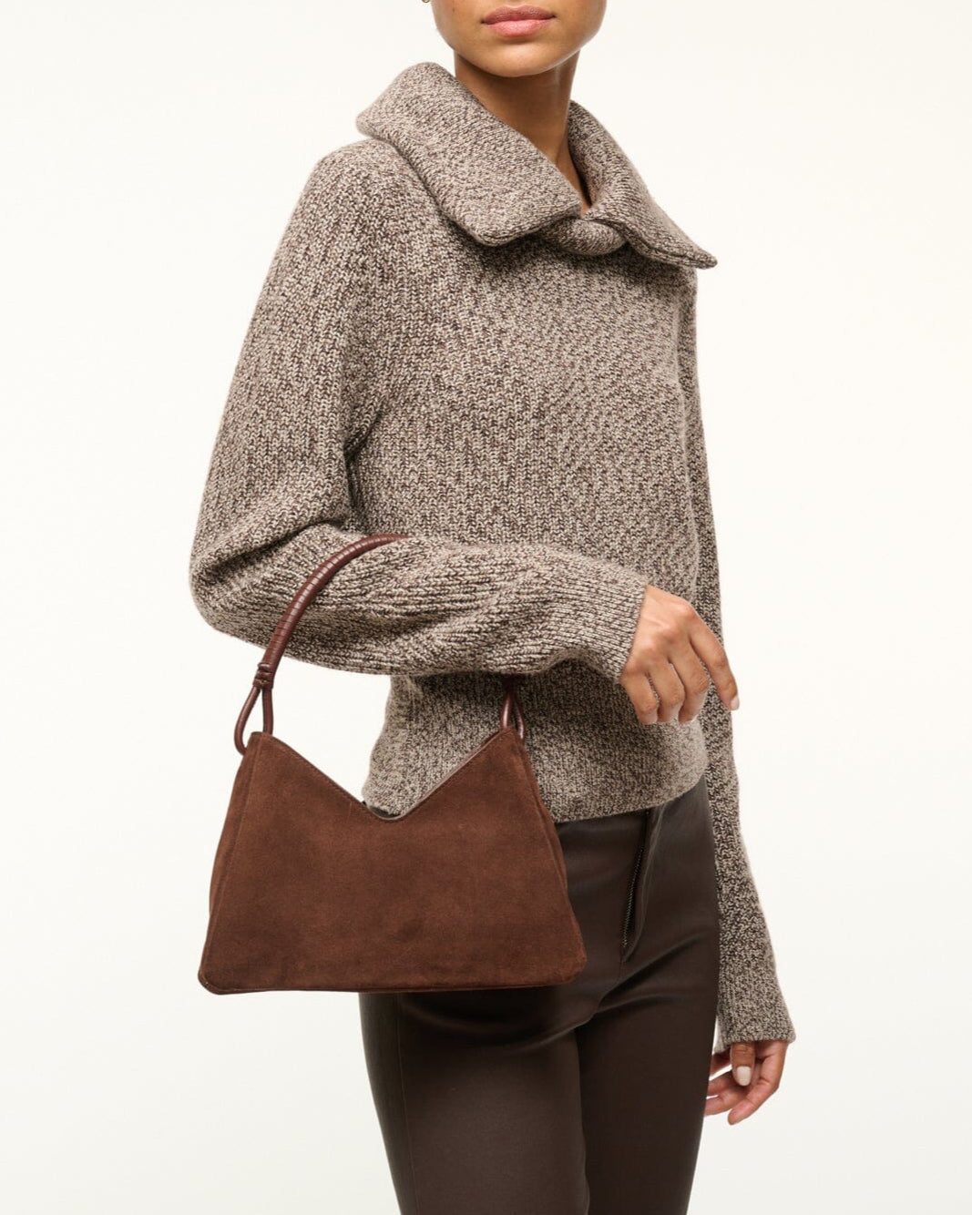 Staud Valerie Shoulder Bag | Mahogany Suede