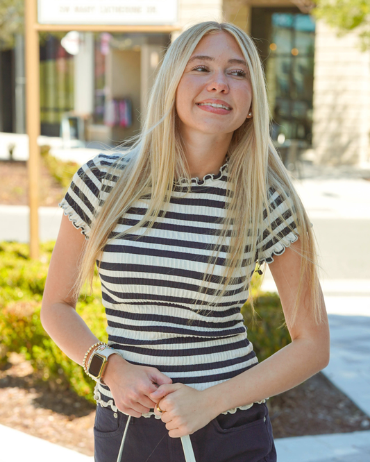 Nation Natalia Top | Crinkle Stripe