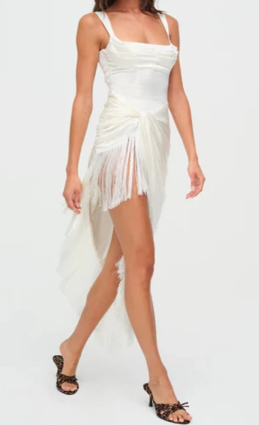 For Love & Lemons Anisa Fringe Midi Dress