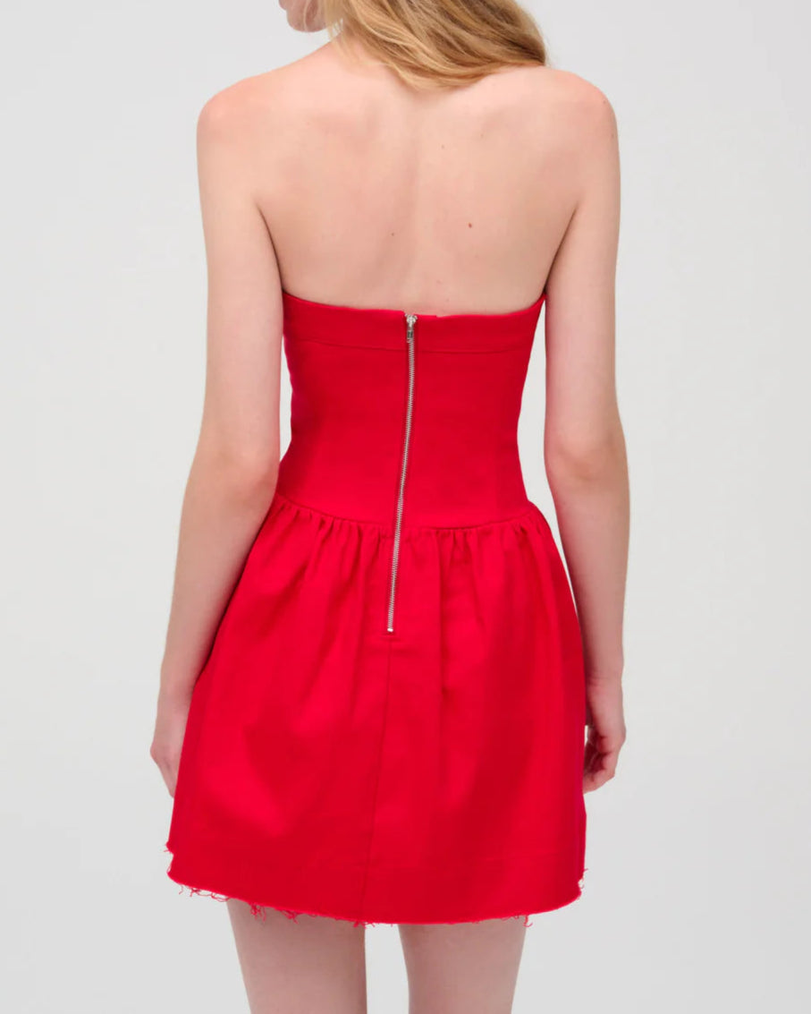 For Love & Lemons Lipstick Denim Mini Dress