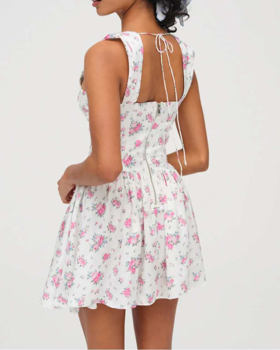 For Love & Lemons August Mini Dress | White