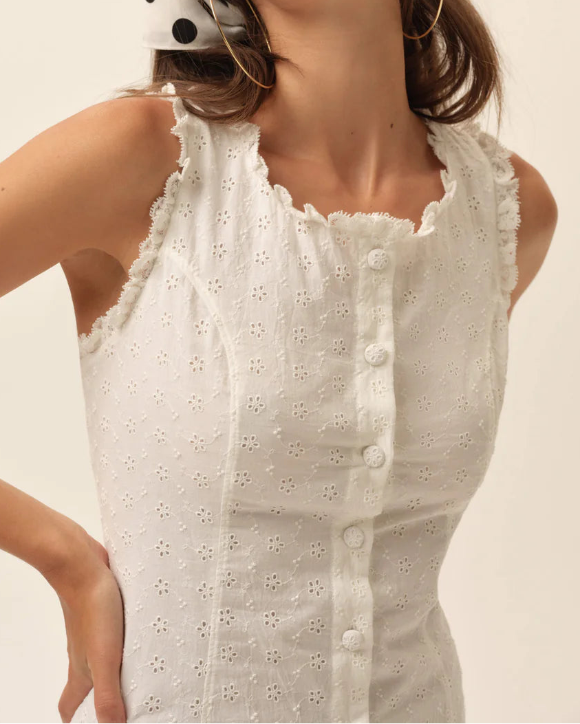For Love & Lemons Susie Eyelet Mini Dress