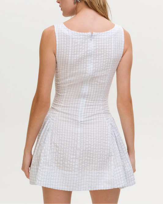 For Love & Lemons Scotch Bonnet Gingham Mini Dress
