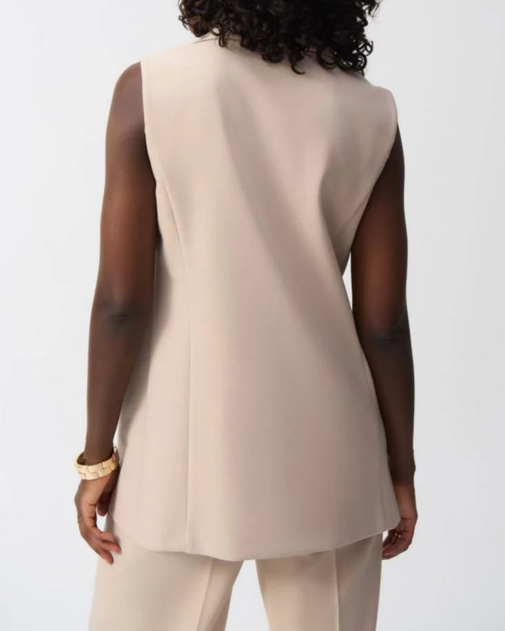 Joseph Ribkoff Parchment Fitted Sleeveless Vest