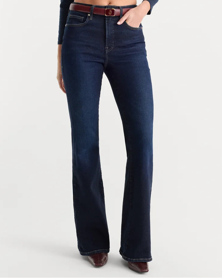 Good American Soft Tech Good Legs Flare Jeans | Indigo