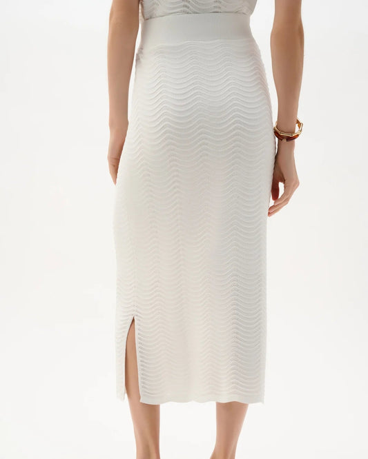 Joseph Ribkoff Textured Viscose Sweater Knit Pencil Skirt | Vanilla