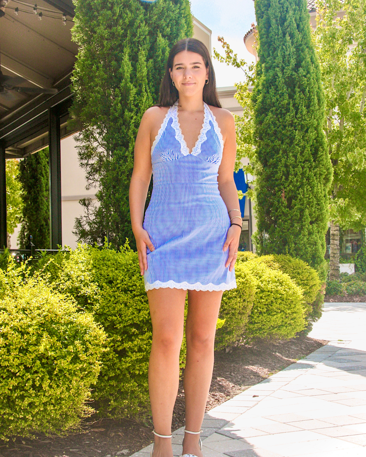 Amanda Uprichard Lilya Dress | Blue White