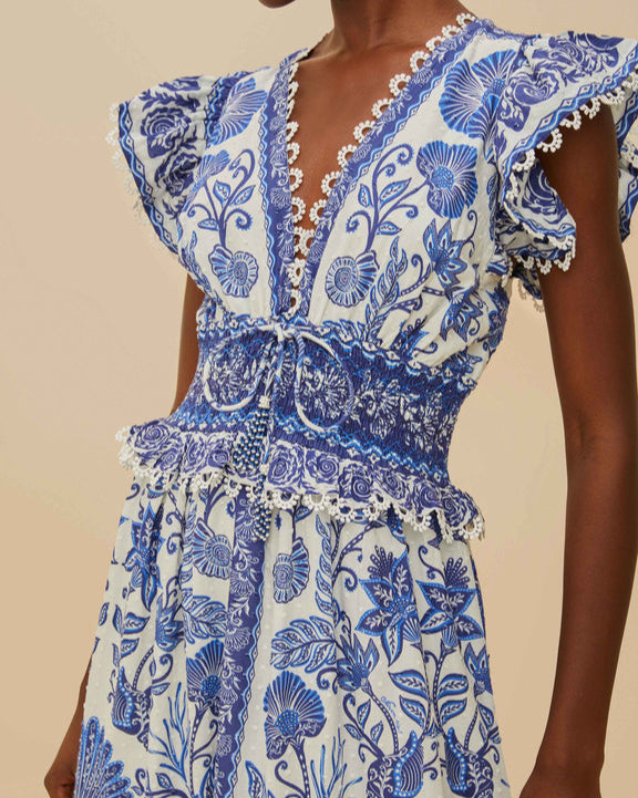 Farm Rio Off-White Shell Garden Maxi Dress