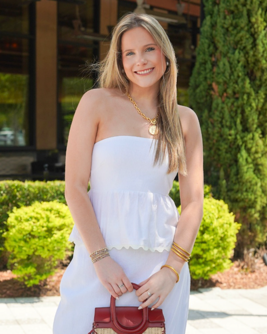 Sundays White Strapless Top