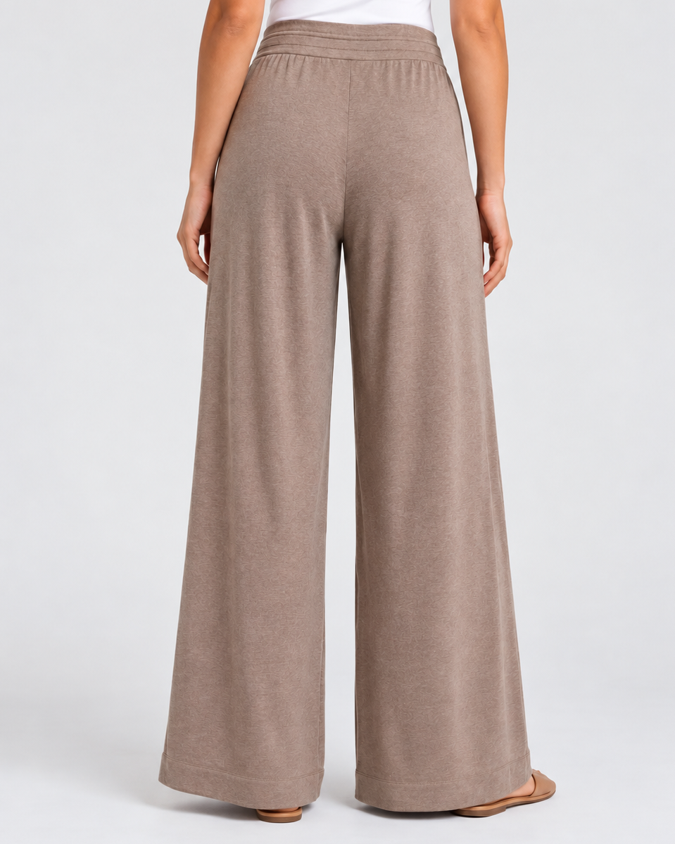 Liverpool Pull-on Pleated Wide Leg | Heathered Taupe
