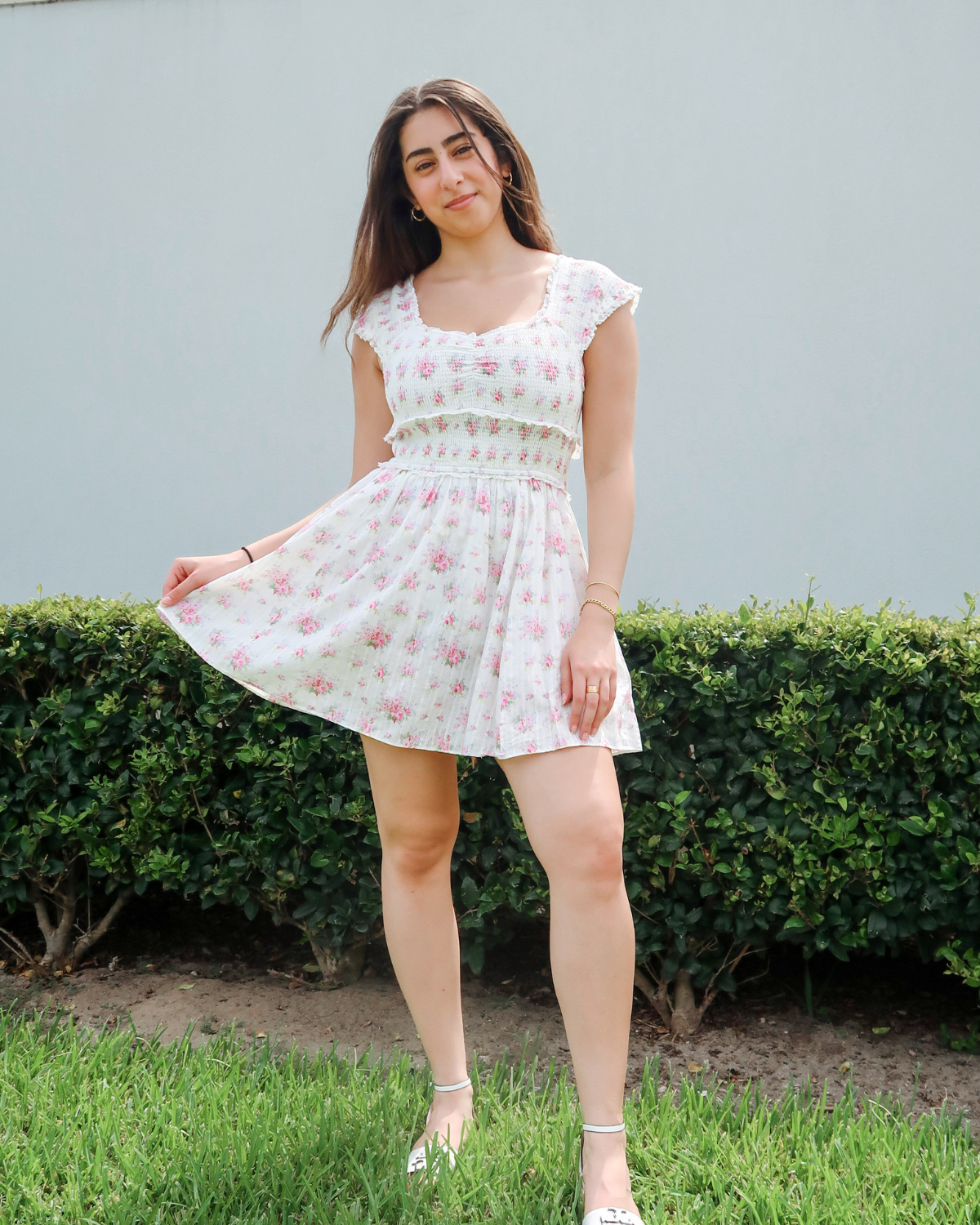 Love Shack Fancy Siona Cotton Floral Mini Dress