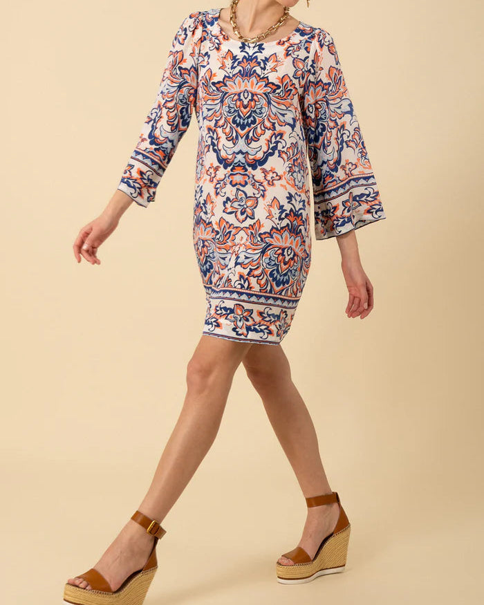 Hale Bob Flora Silk Dress | Navy