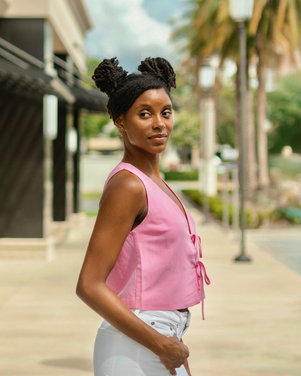 Mink Pink Pandora Tie Top | Light Pink