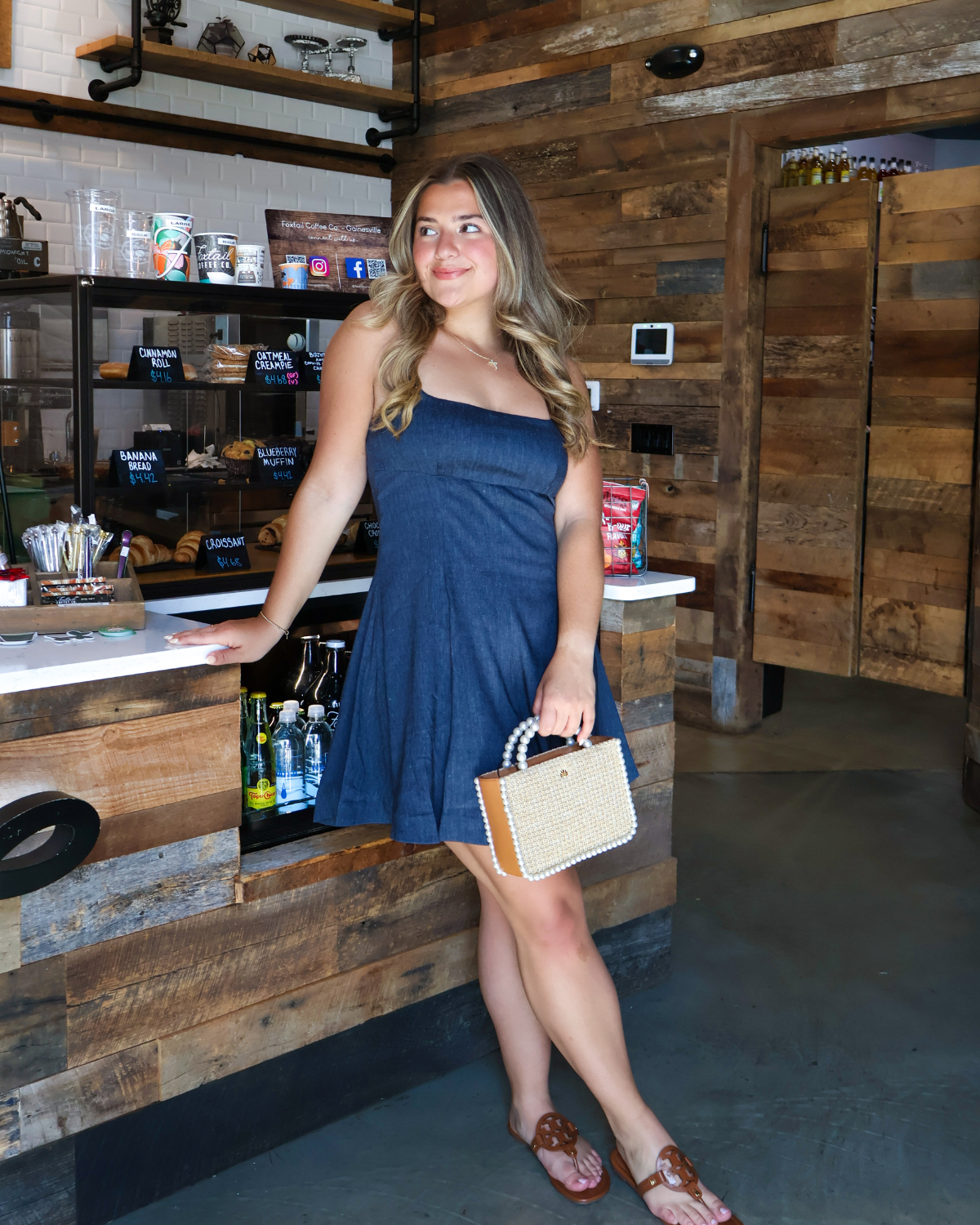 Staud Leone Linen Dress Chambray