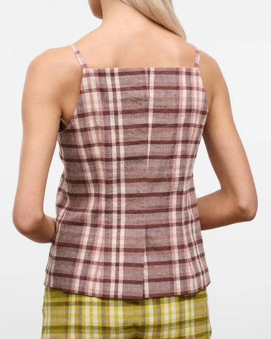 Staud Una Top | Tuscany Plaid