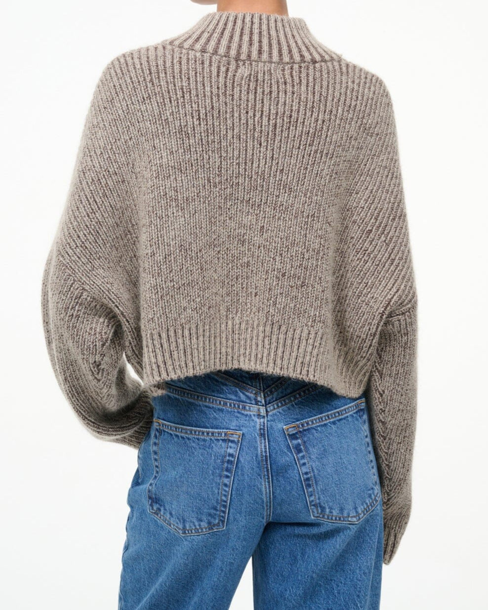 Staud Cropped Hampton Sweater | Bisque