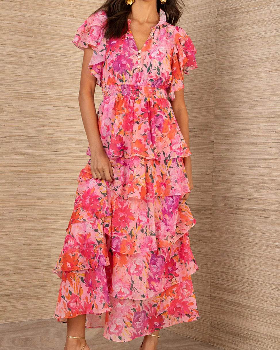 Hale Bob Milena Chiffon Maxi Dress