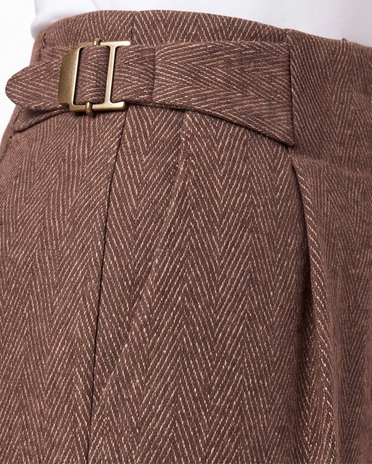 Liverpool High Rise Pleated Wide Leg Trouser | Chestnut