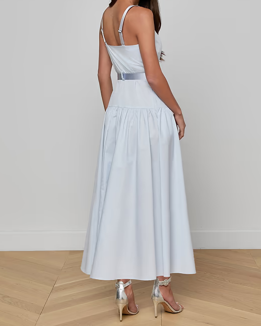 L'Agence Rima Maxi Dress | Pale Mist Blue