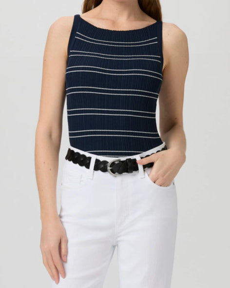 Paige Yuelia Tank | Dark Inkblue/White