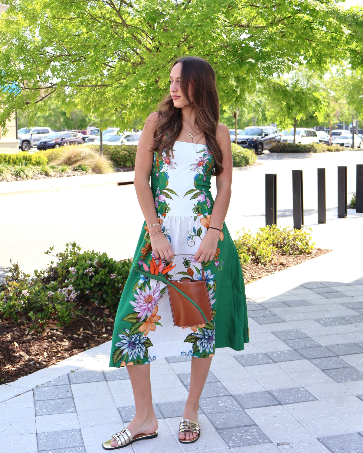 Farm Rio Off-White Sweet Bloom Dreamscape Midi Dress