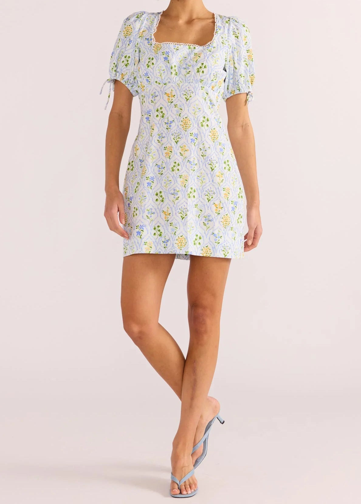 Mink Pink Meadow Puff Sleeve Mini Dress