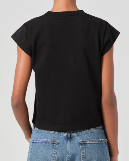 AGOLDE Bryce Cap Sleeve Top | Black