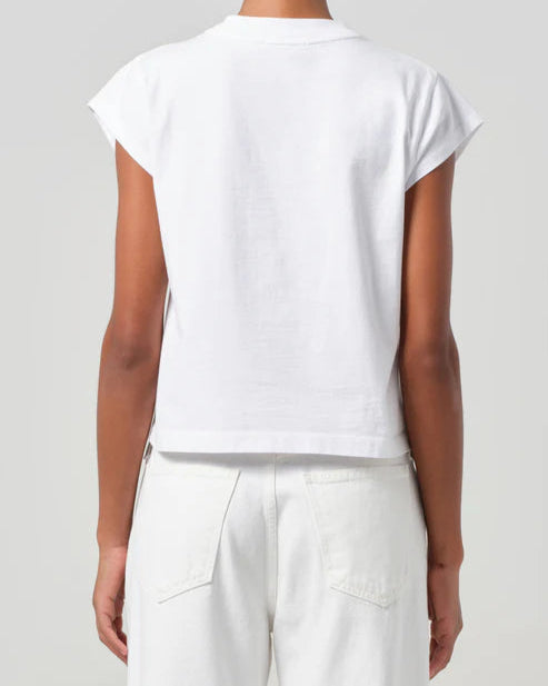 AGOLDE Bryce Cap Sleeve Tee | White