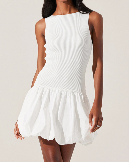 ASTR Nettie Bubble Hem Sweater Dress | White