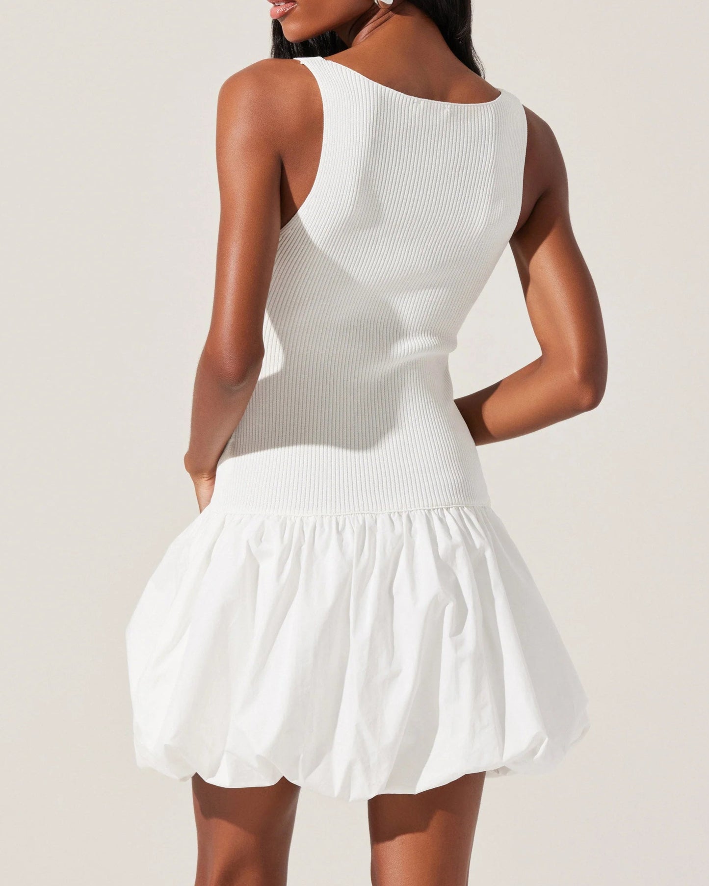 ASTR Nettie Bubble Hem Sweater Dress | White