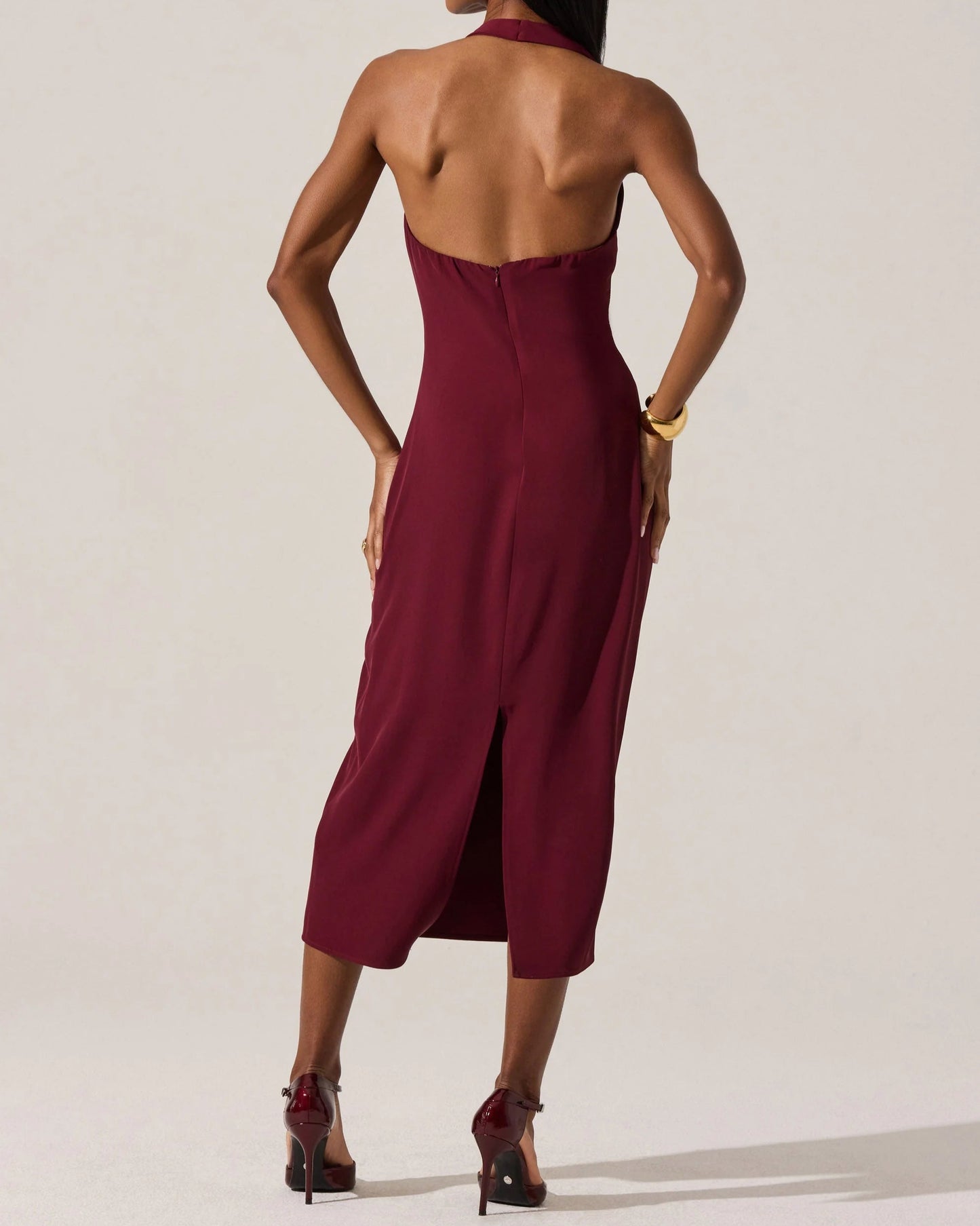 ASTR Alanna Halter Cowl Neck Dress