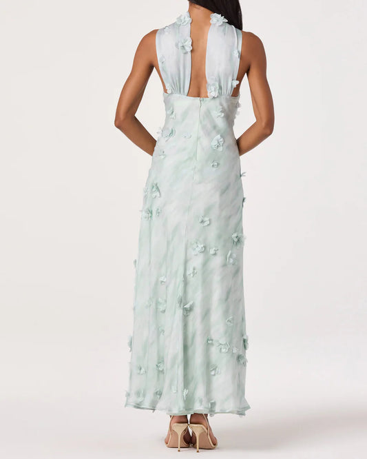 ASTR Ashley 3D Floral Maxi Dress | Seafoam