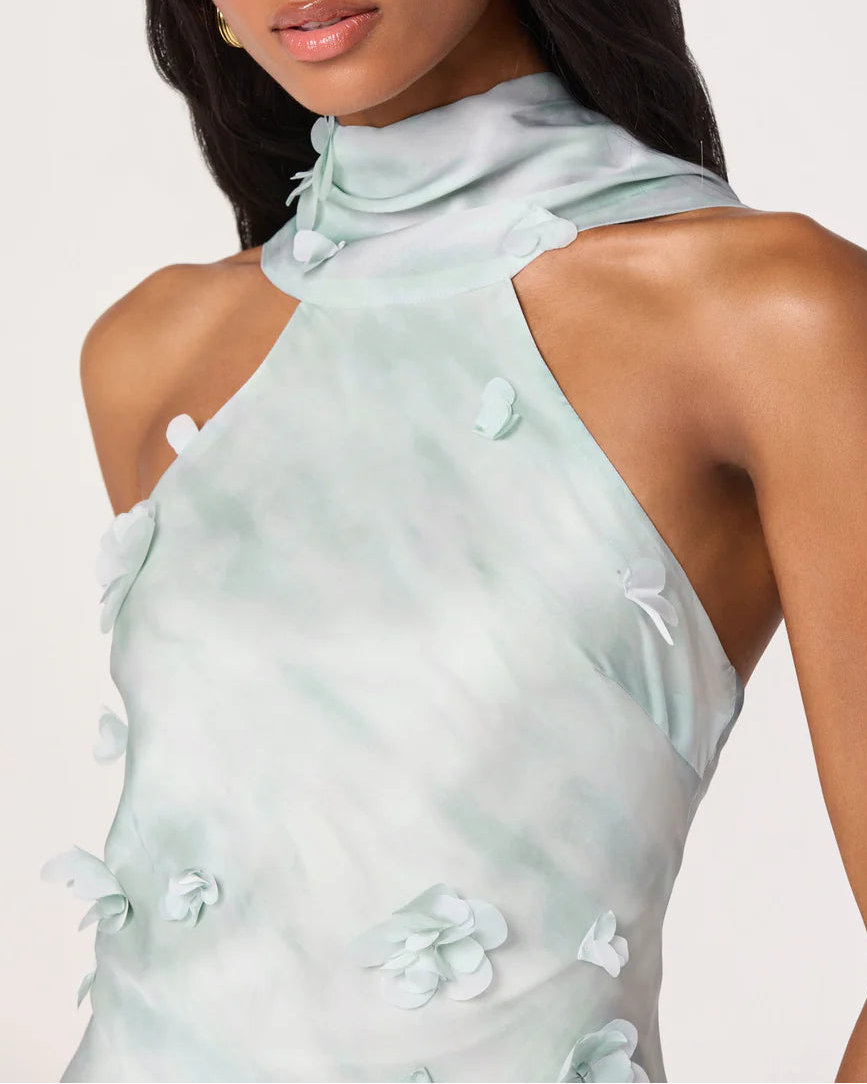 ASTR Ashley 3D Floral Maxi Dress | Seafoam