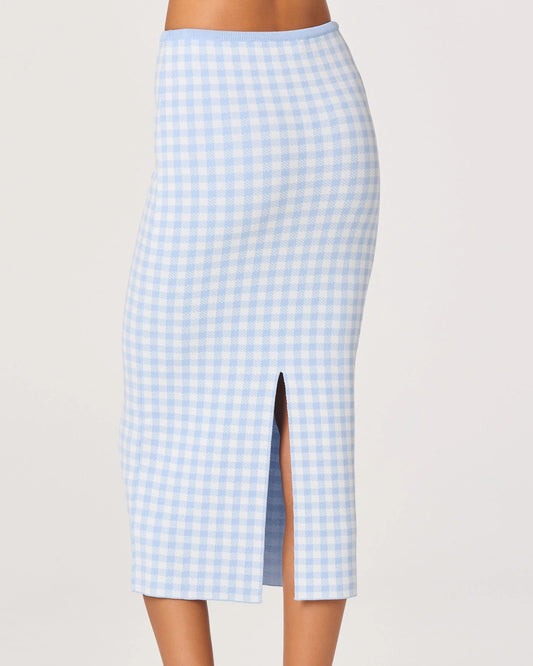 ASTR Babbett Gingham Sweater Midi Skirt