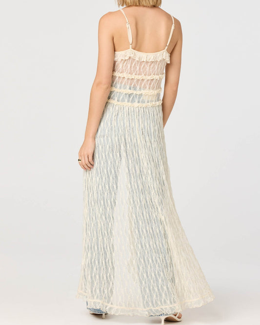 ASTR Sariyah Ruffle Lace Duster Top | Cream