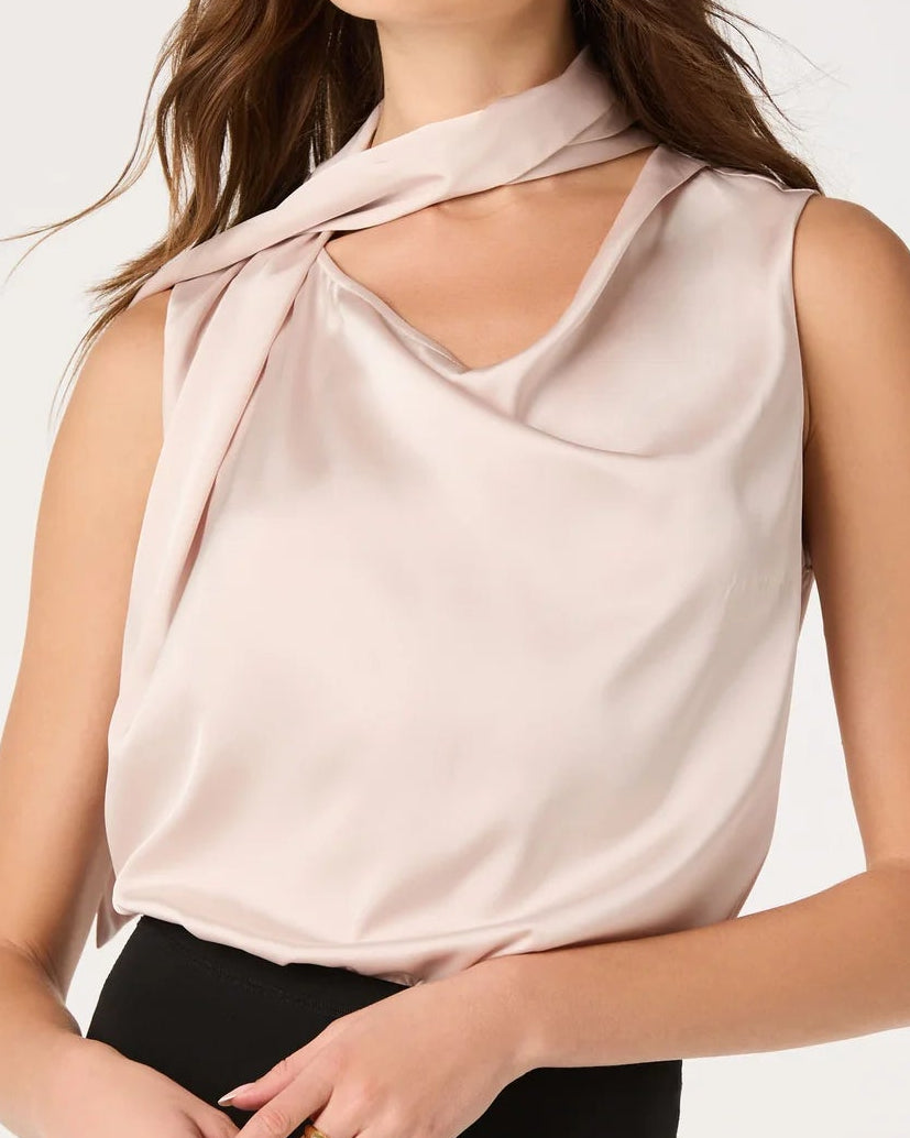 ASTR Sasha Cowl Neck Scarf Top | Champagne