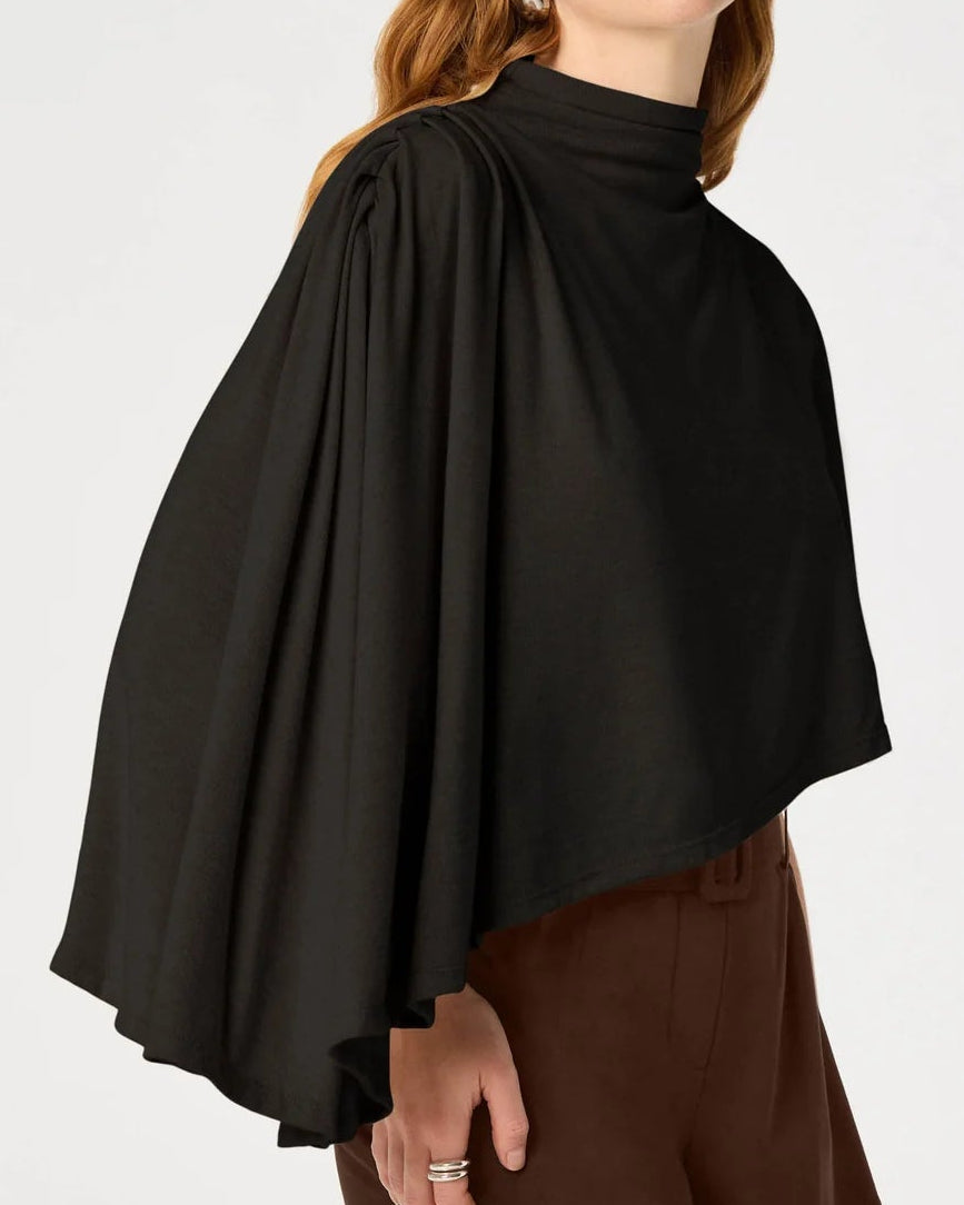 ASTR Jailene Asymmetric Cape Top | Black