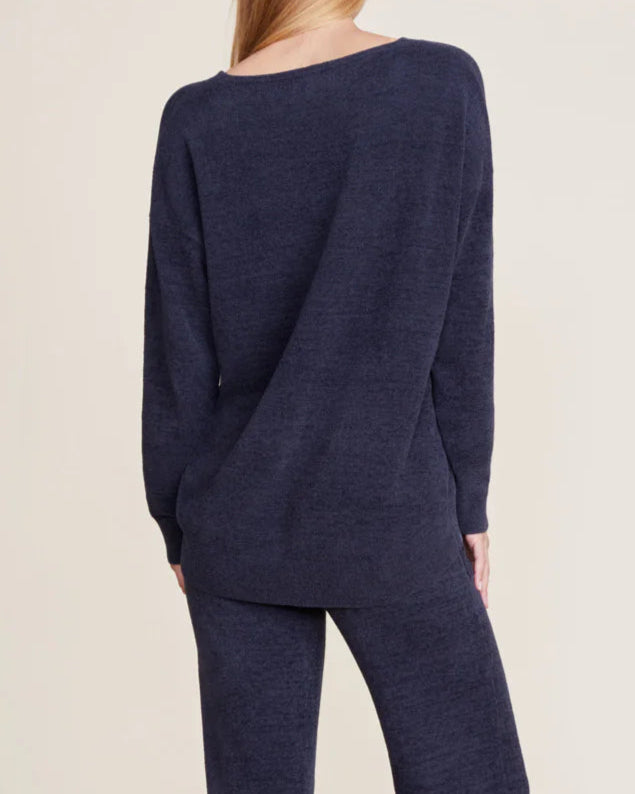Barefoot Dreams CozyChic Ultra Lite V Neck Hi-Low Pullover | Tidewater
