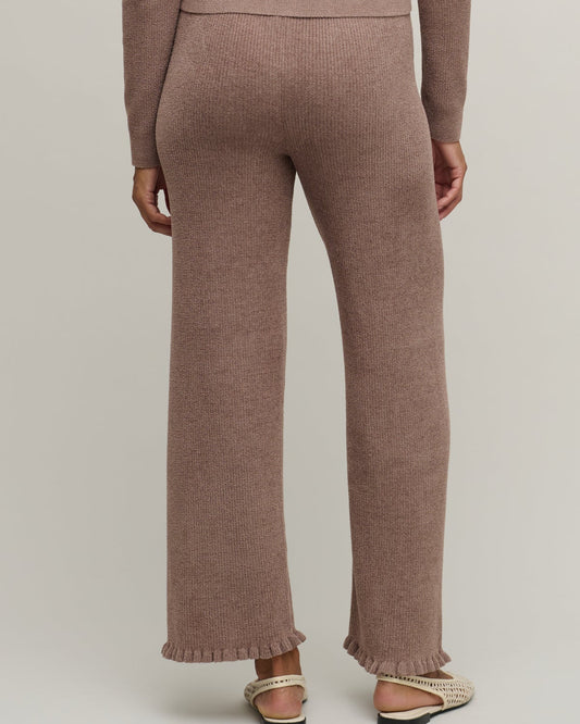 Barefoot Dreams Rib Ruffle Hem Anke Pant | Sable